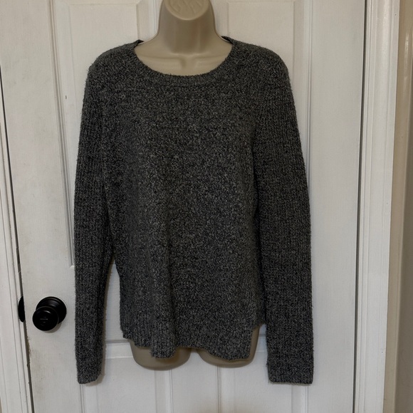 Lou & Grey Gray Ribbed Knit Sweater Wool Blend Size Small - Picture 3 of 5